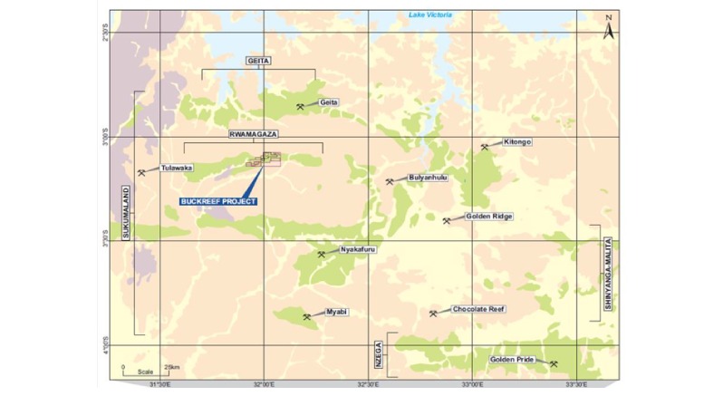 Buckreef gold project map