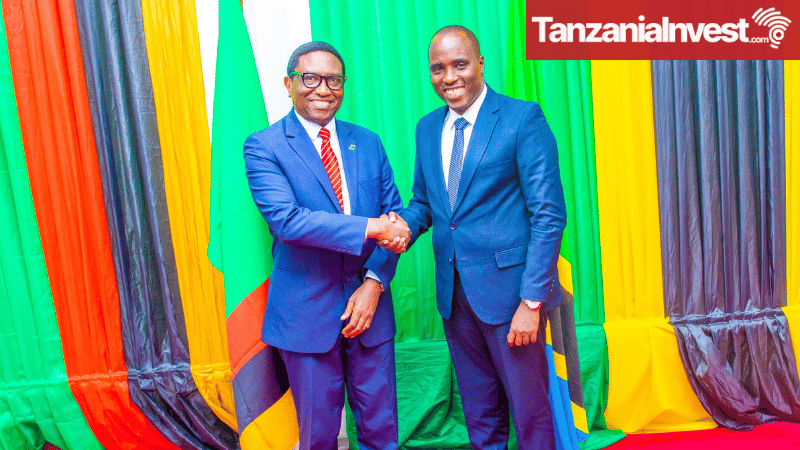 Tanzania's Biteko with Zambia's Kapala discussing the new oil pipeline