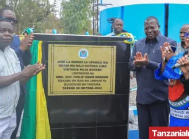 Vice President Philip Mpango launching the Bukene water project