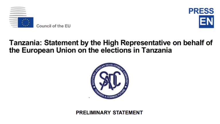 EU SADC Tanzania Election 2025 statements
