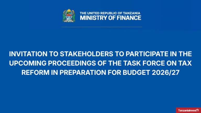 Tanzania Tax Task Force Budget 2026-2027 Invite