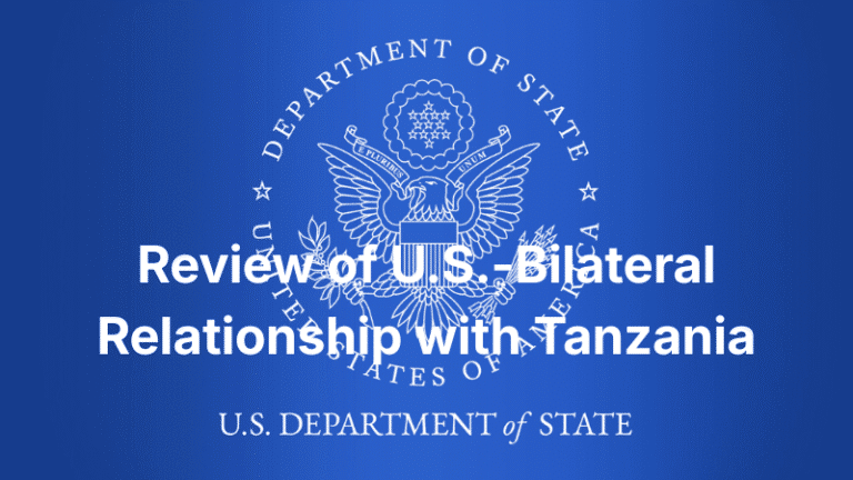 US State Department Review Relation Tanzania