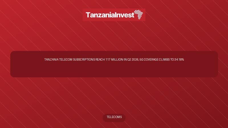 Tanzania Telecom Subscriptions Reach 117 Million in Q2 2026, 5G Coverage Climbs to 34.18%