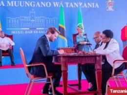 Presidents Samia Suluhu Hassan and Yoweri Museveni witness the Tanga Regional Energy Hub MoU signing, State House Dar es Salaam