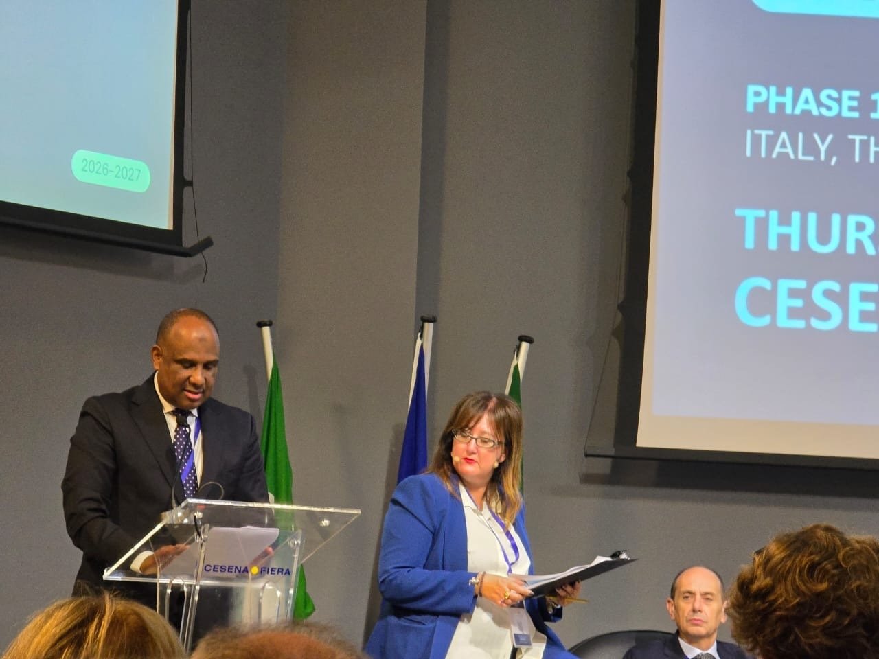 Tanzania's Ambassador to Italy Mbarouk Nassor Mbarouk at the Cesena roadshow opening
